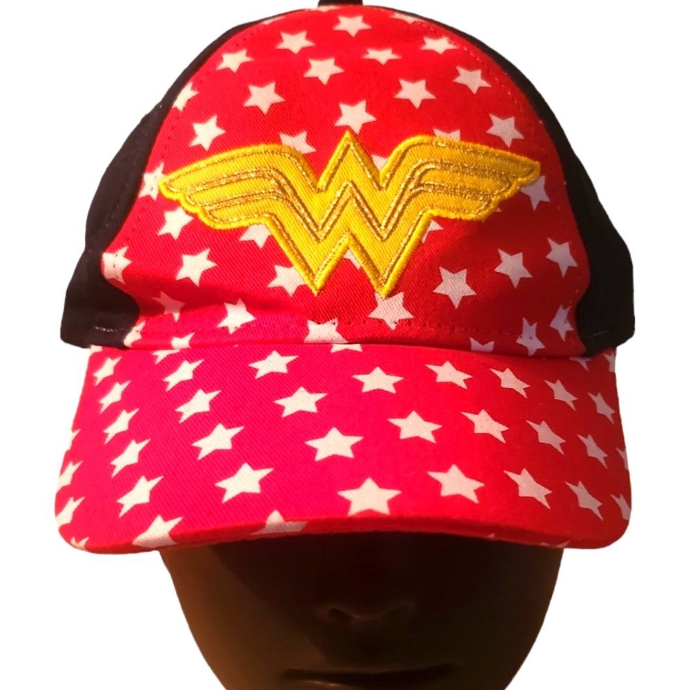 Wonder Woman DC Comics Logo Girls Red White Blue Stars Baseball Hat Adjustable